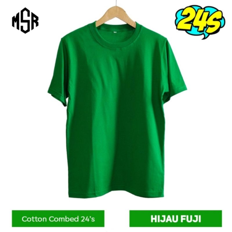 Kaos Polos / Kaos Oblong Unisex /Kaos Cotton Combed 24S Hijau fuji