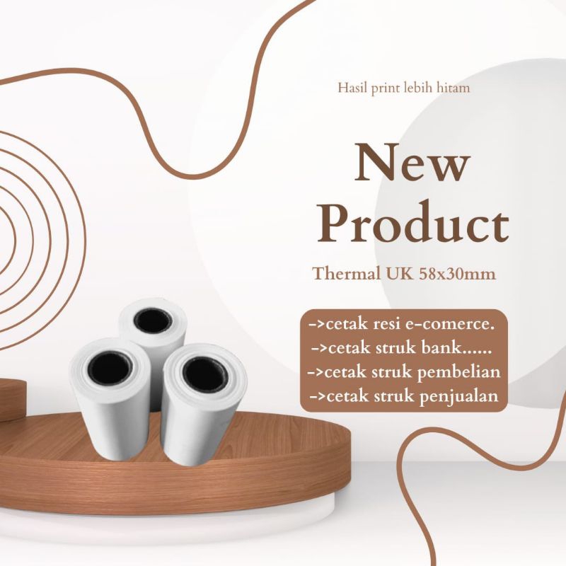 

kertas thermal 58x30mm paket 10 Roll Struk printer ukuran 58mm