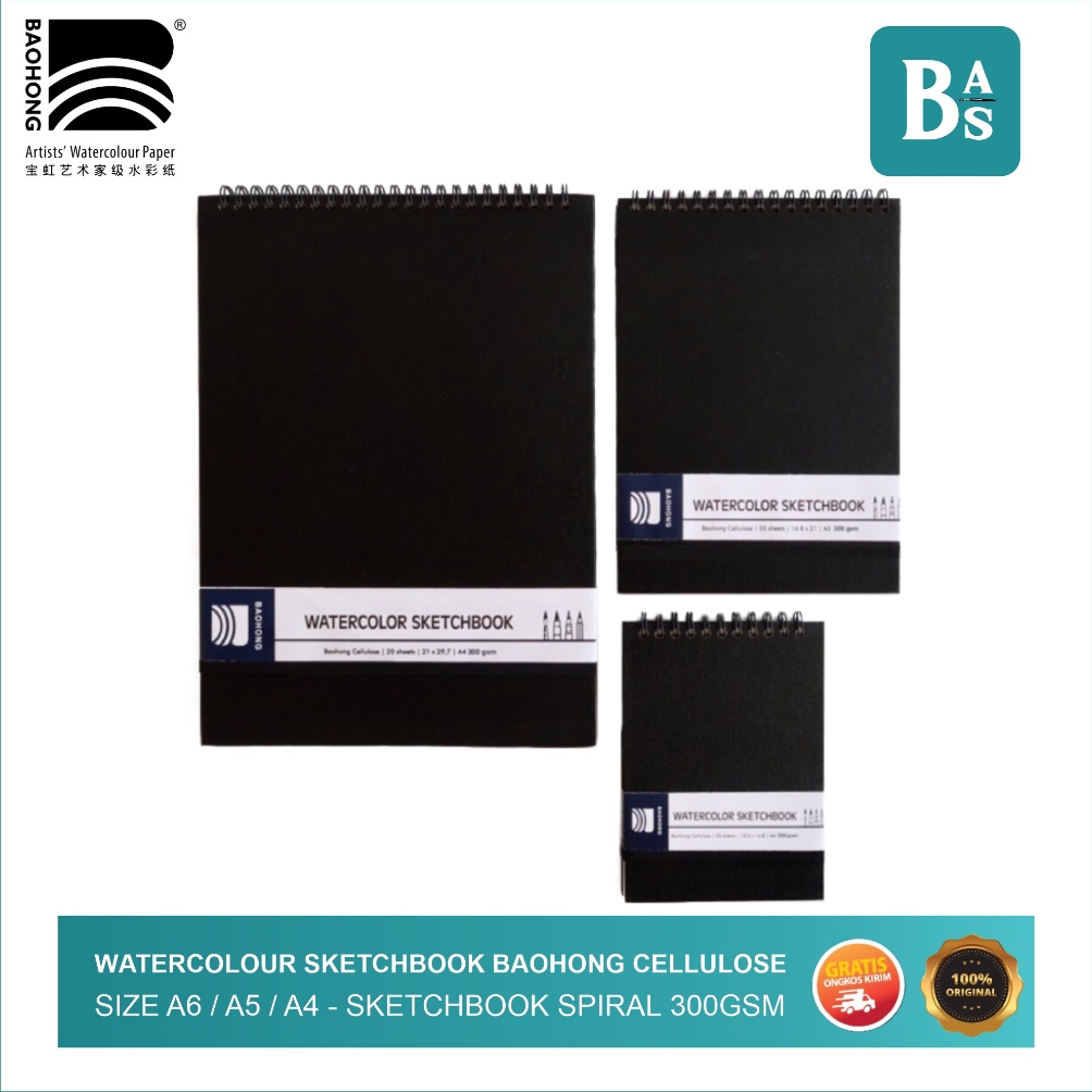 

KODE G25S Waterlour Sketchbook Baohong Cellulose 3gsm A6 A5 A4 Sketchbook Spiral Buku Gambar Buku Sketsa