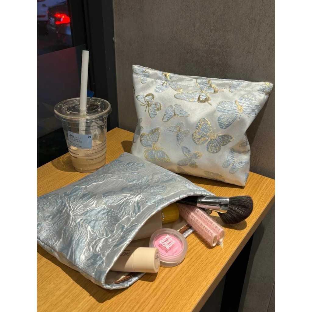 Pouch Tas Kosmetik Motif Bunga Serbaguna Multifungsi Dompet Besar Clutch Wanita Korea Cantik Aksesor
