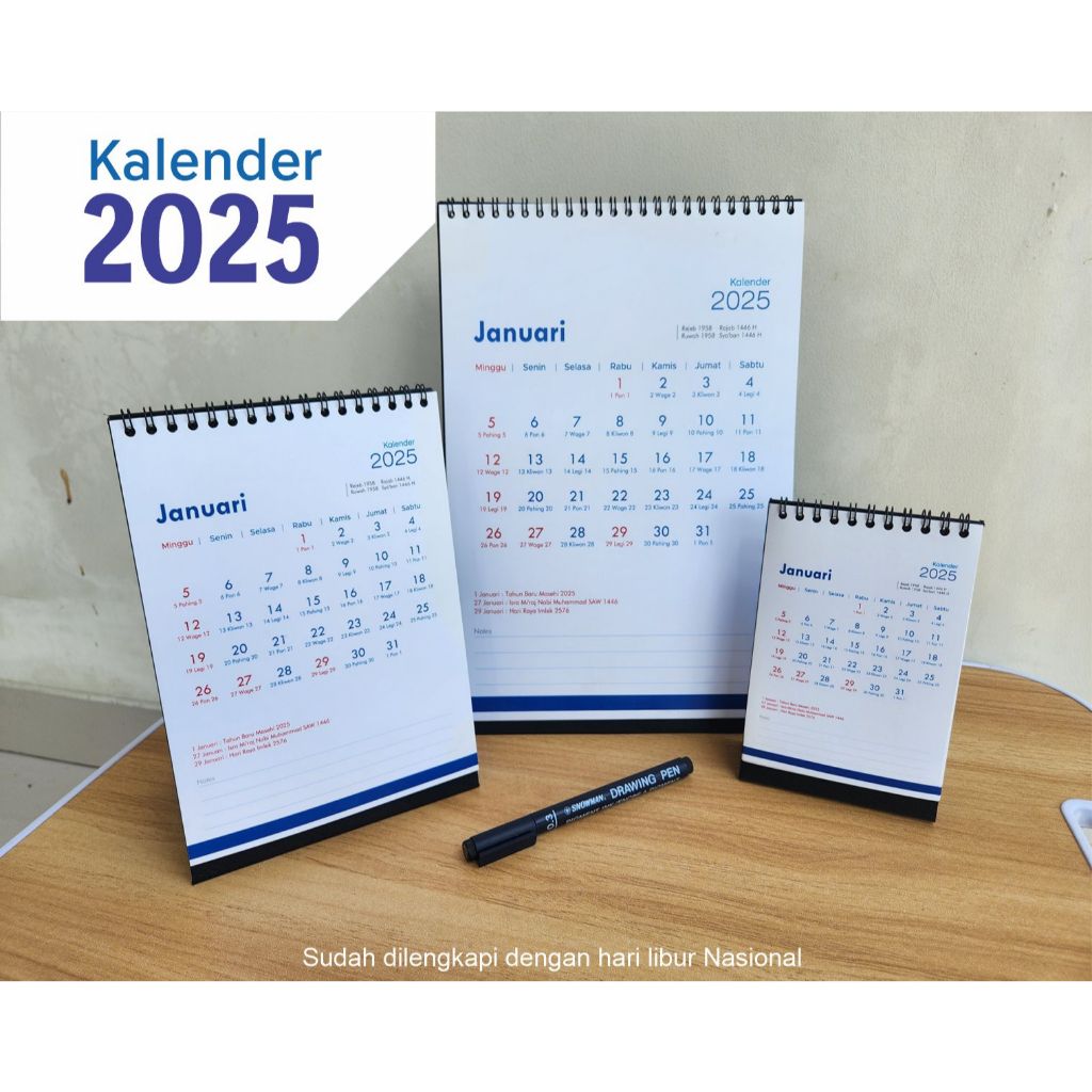 

Kalender Meja Kantor 2025 dilengkapi dengan kalender jawa, kalender hijriyah dan hari libur nasional