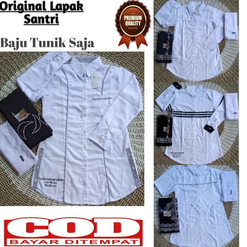 KODE V57F Baju Santri Putri  Tunik Santri Putri Toyobo Putih Polos  Tunik Santriwati  Atasan Santriw