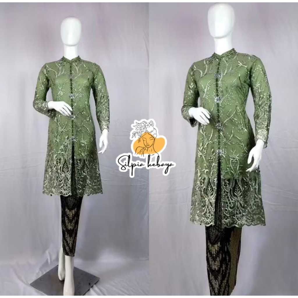 Kebaya Busui Tile Payet Couple Modern Set Kebaya Tunik Lamaran Tunangan Baju Couple Kondangan Terbar