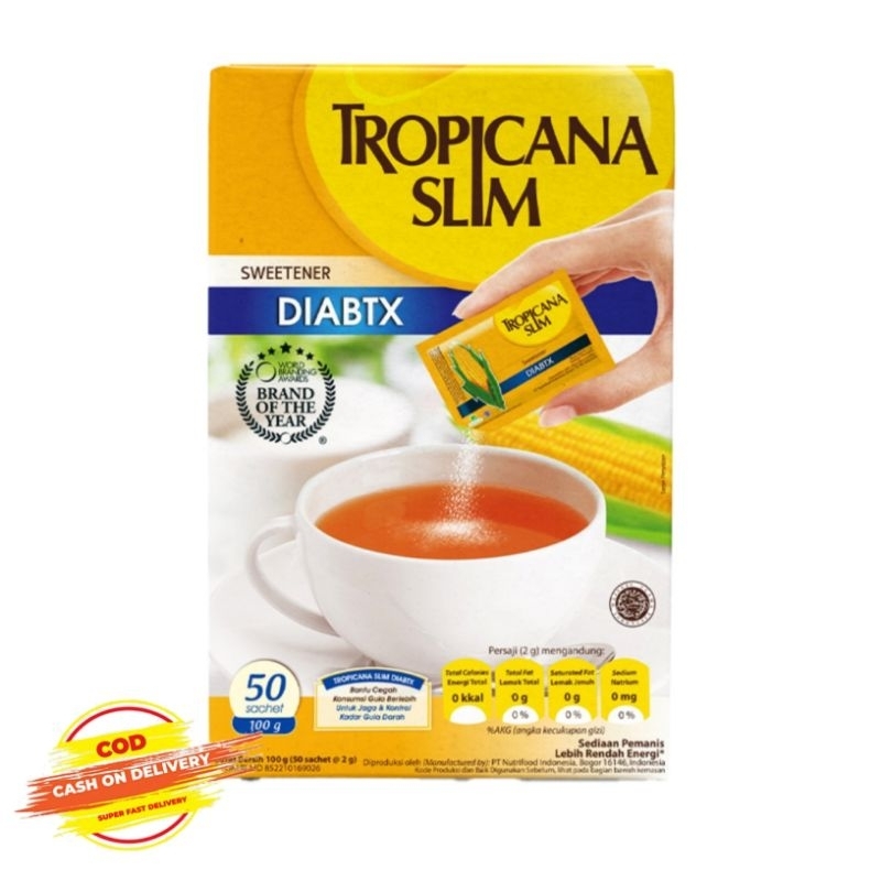 

TROPICANA SLIM DIABTX Pemanis Nol Kalori 50 x 2 g