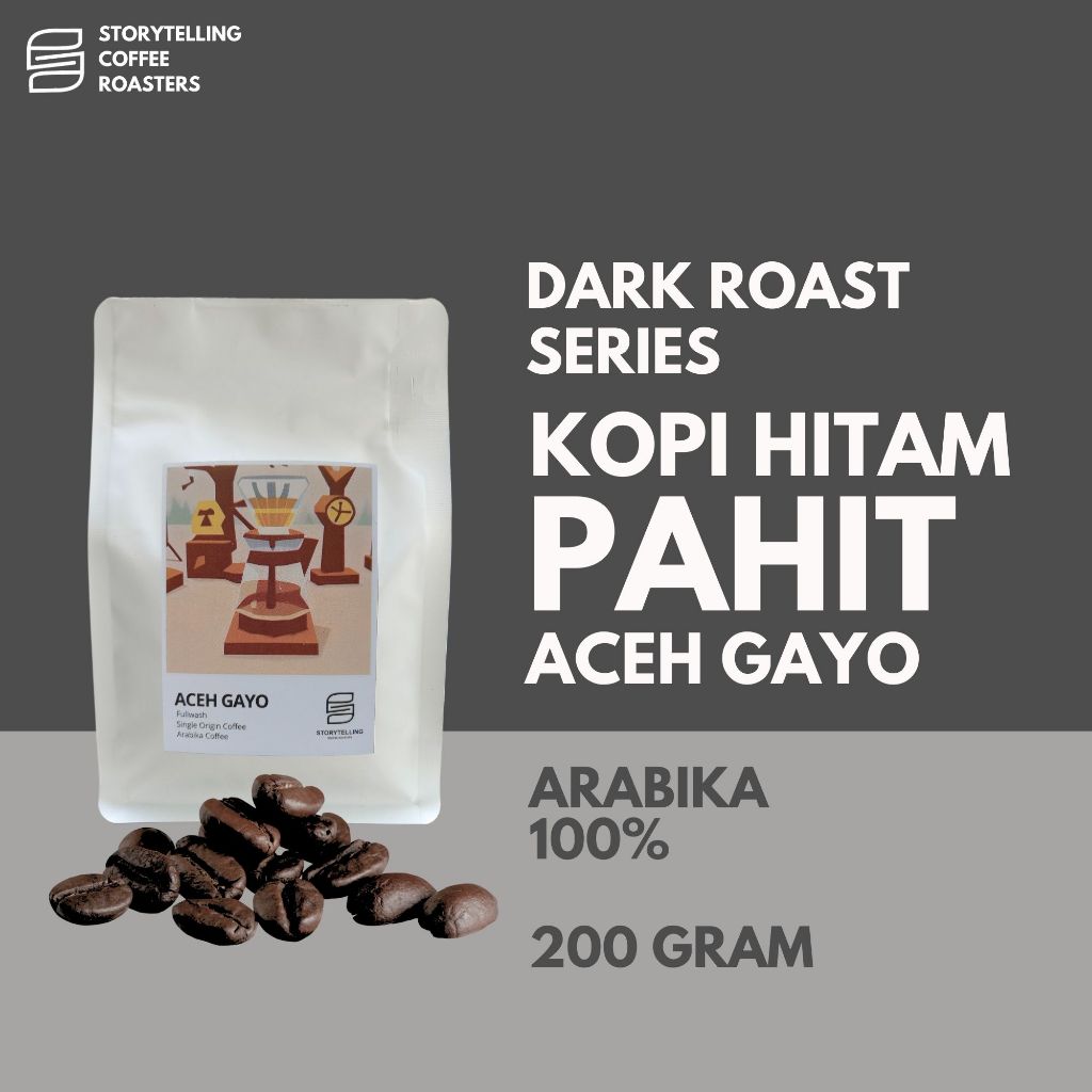 

Kopi arabika Aceh gayo fullwash drk roast / biji bubuk 200 Gram / storytelling coffee roasters