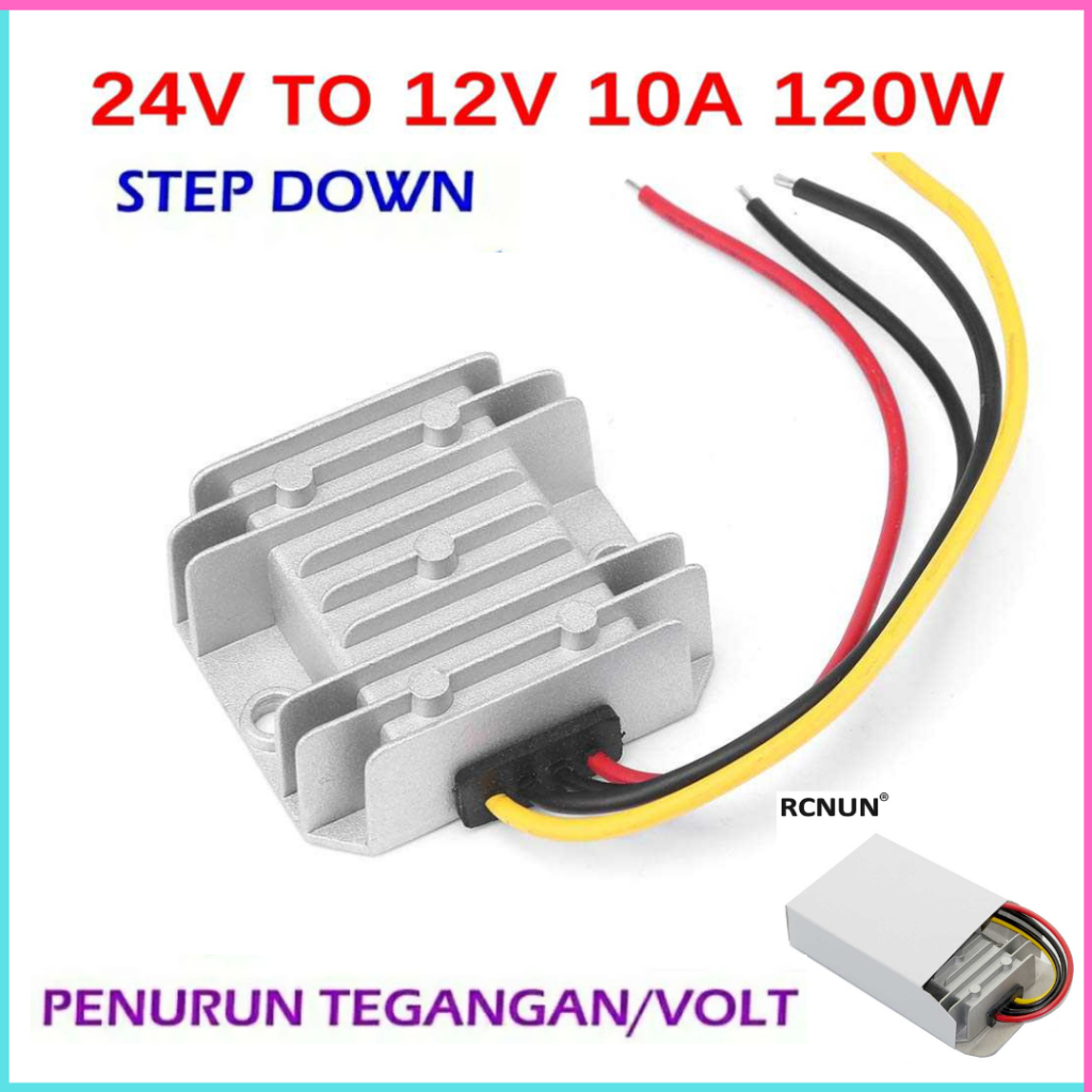 COD Cepat Converter DC to DC Step Down 24V to 12V IP68 10A 120W / Penurun Tegangan 12V ke 24Volt - T