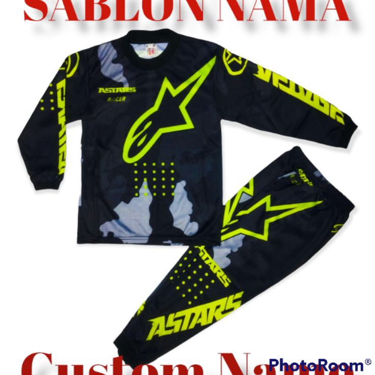 Murah Diskon  SETELAN JERSEY MOTOR CROSS SETELAN BAJU ANAK MOTOR BALAP SETELAN BAJU ANAK MOTOR TRAIL