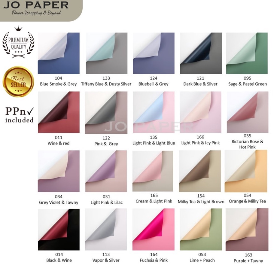 

Diskon Tambahan 2 LEMBAR Flower Wrapping Paper Dua Warna Bi Color Kertas Buket Bunga Florist Cellophane