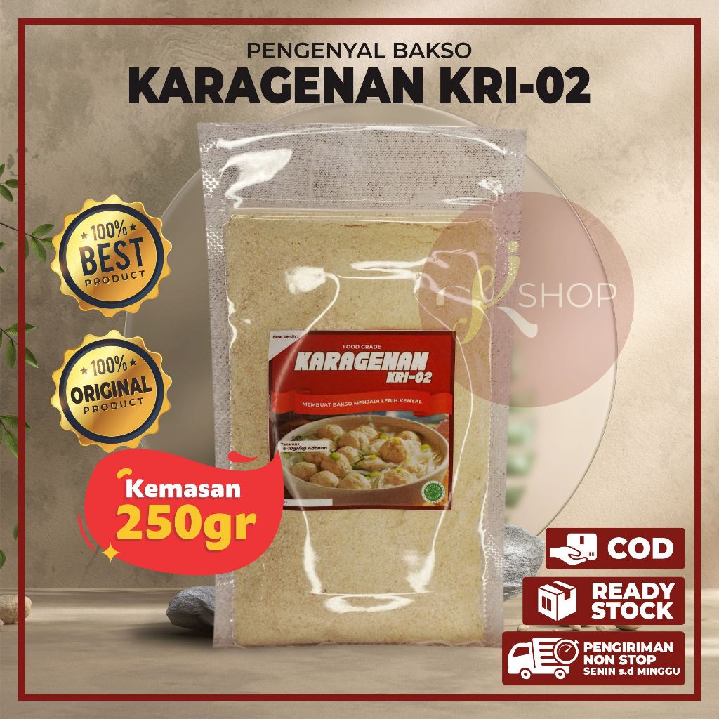 

250gr Karagenan KRI02 | Pengenyal bakso, siomay, dimsum , mie