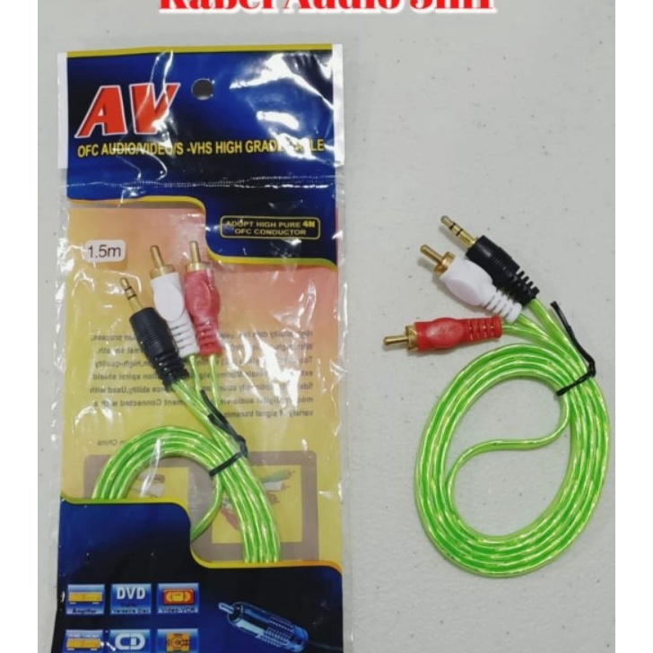 KABEL AUX 2 IN 1 Kabel jack audio 2 ke 1 kabel audio 2in1 panjang 15M Garansi