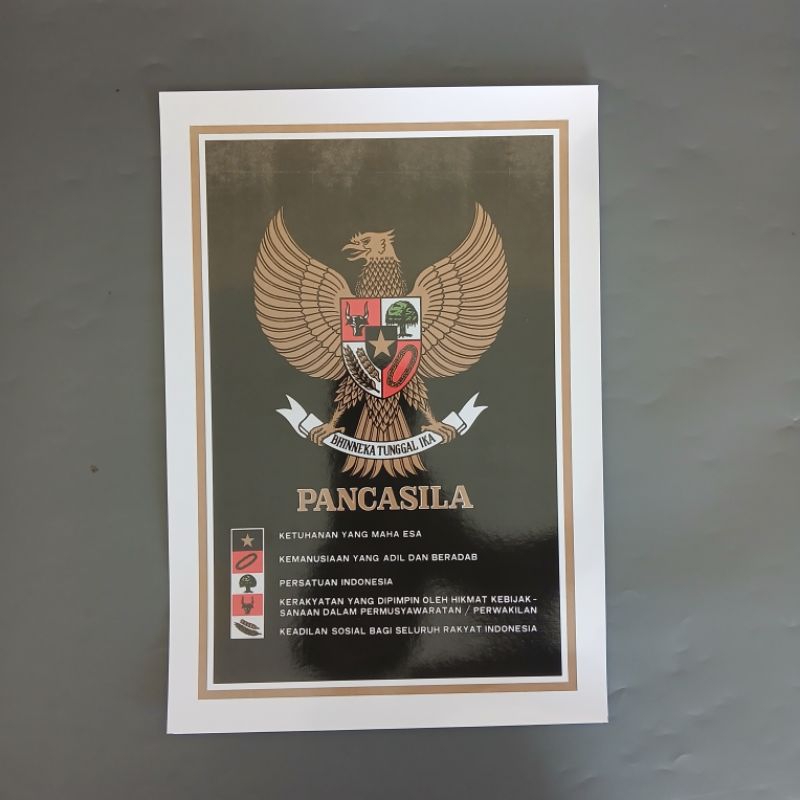 Foto Pancasila A4 - Poster Pancasila - Poster 5 Sila Pancasila - Poster 5 Simbol Pancasila