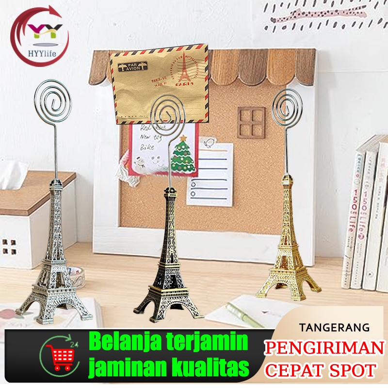 

Menara Eiffel Table Menu Stand Card Holder Price Name Tag Jepitan Harga Display Holder