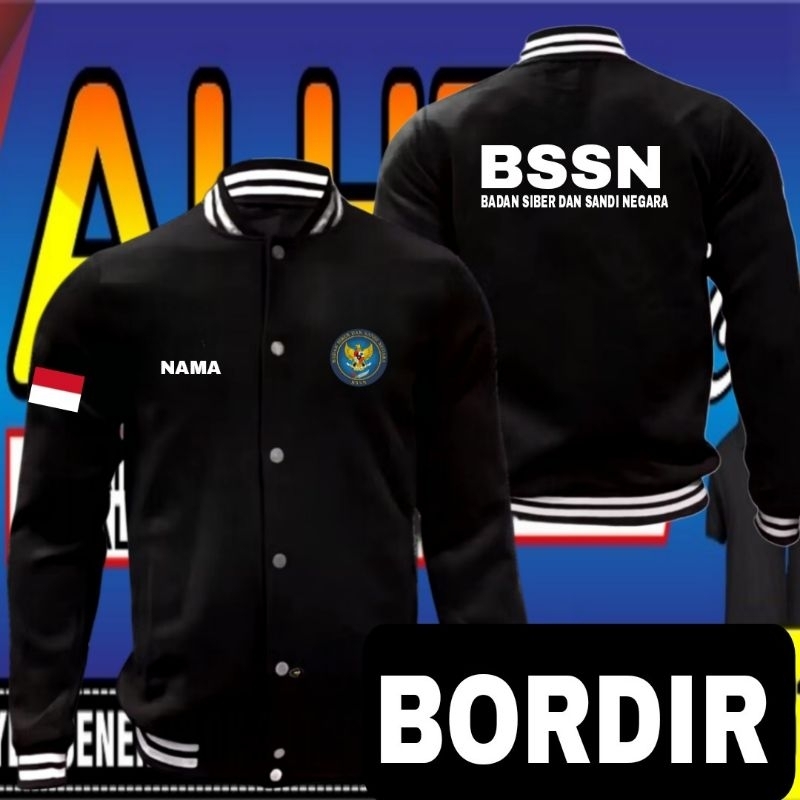 Jaket bordir BSSN jaket Bssn jaket kerja bssn jaket varsity BSSN jaket baseball BSSn jaket seragam B