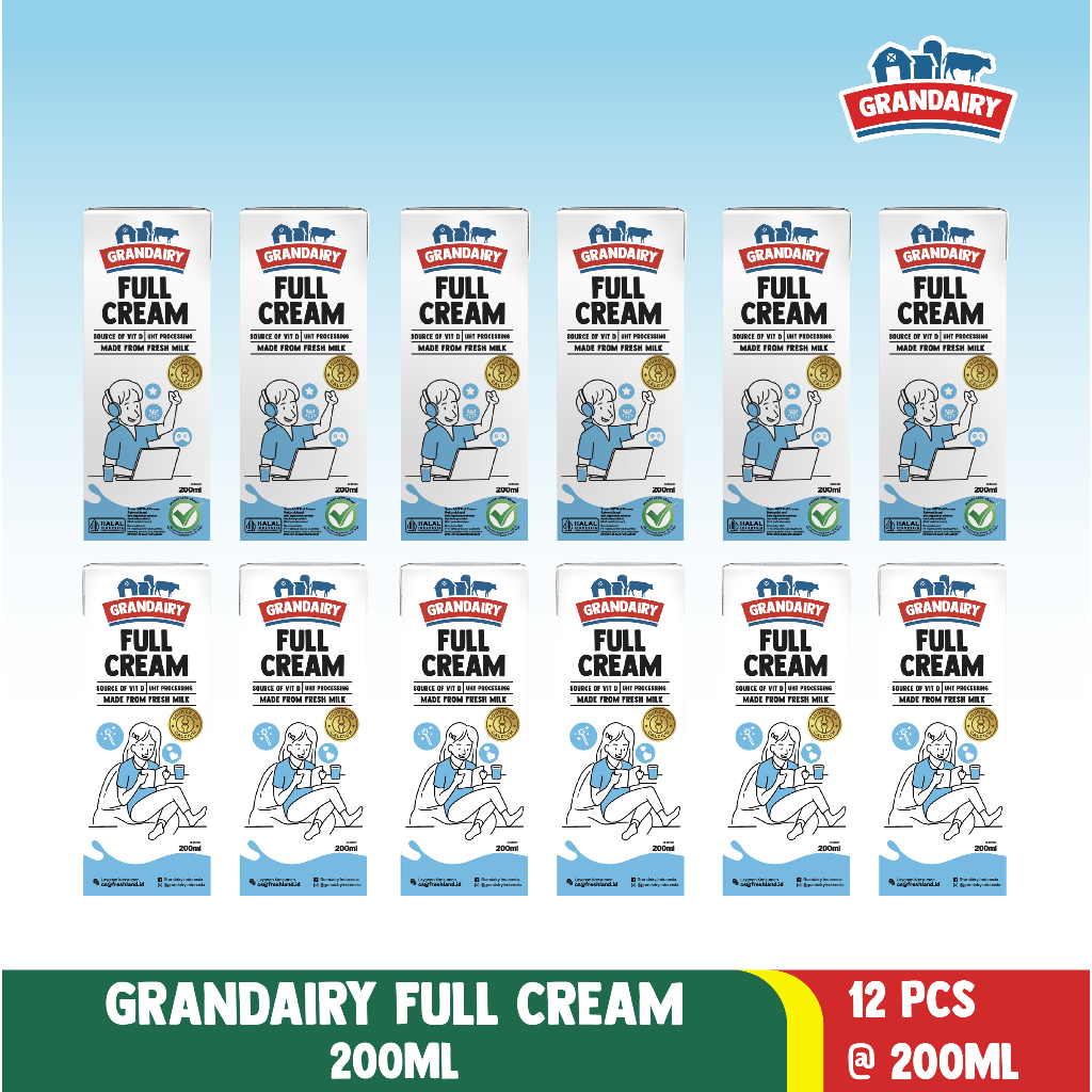 

Bundle 12 - Susu Grandairy UHT Full Cream 200ML