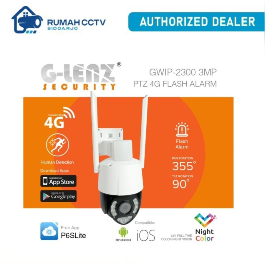 G-LENZ SECURITY 4G PTZ IP CAMERA 3MP DENGAN SLOT SIM CARD (GWIP 2300) - NON MEMORY