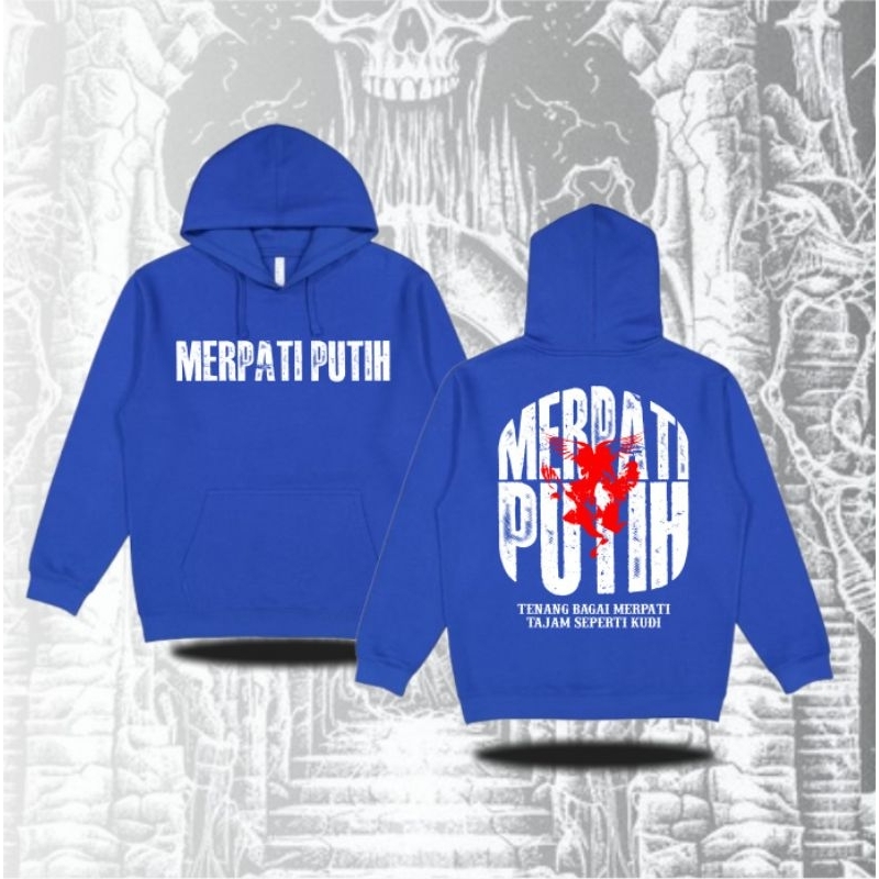 Hoodie Merpati Putih Motif Tenang Bagai Merpati Tajam Seperti Kudi Bahan Premium Sablon DTF Desain T