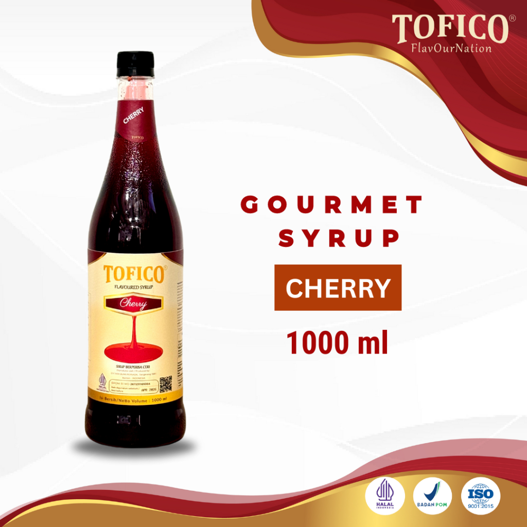 

Syrup Cherry Tofico / Sirup Rasa Cherry Premium 1 Liter / Tofico Syrup Official