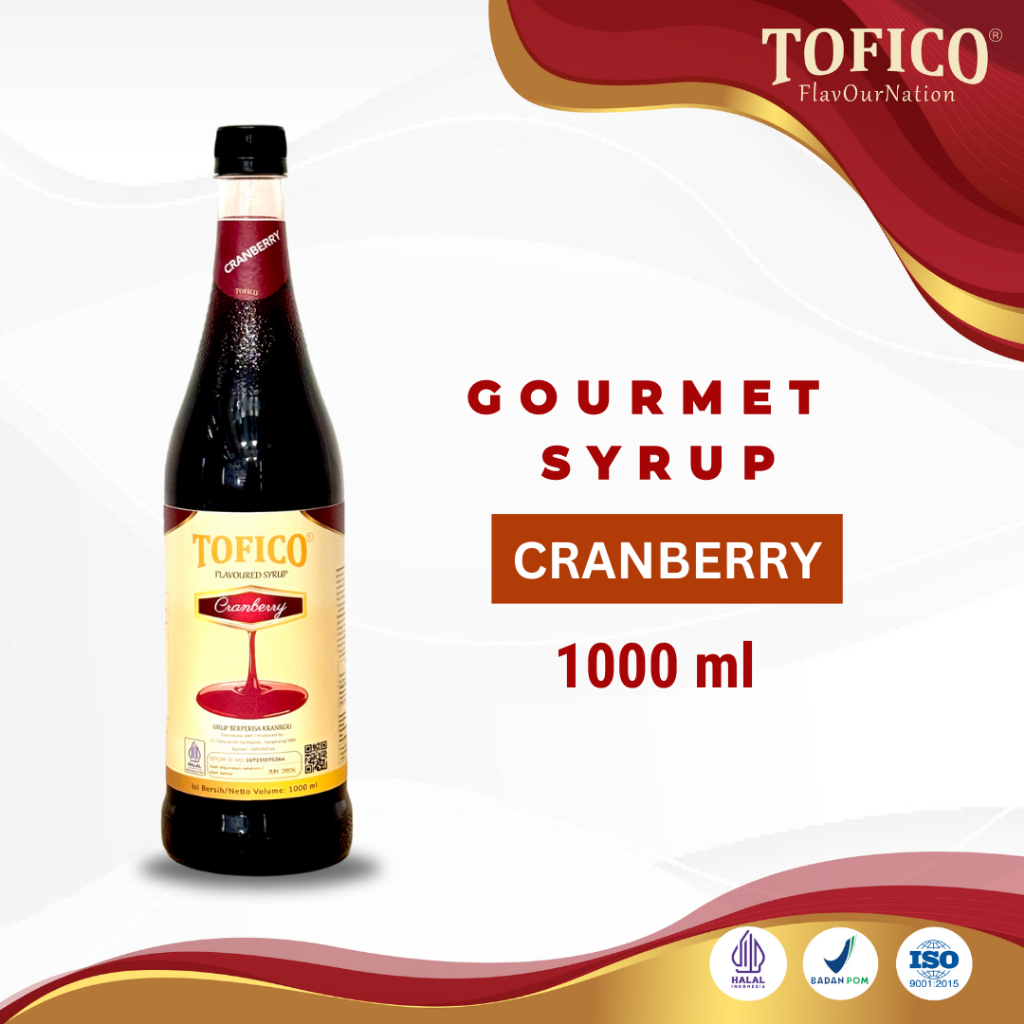 

Syrup Cranberry Tofico / Sirup Rasa Cranberry Tofico Premium 1L / Tofico Official Store