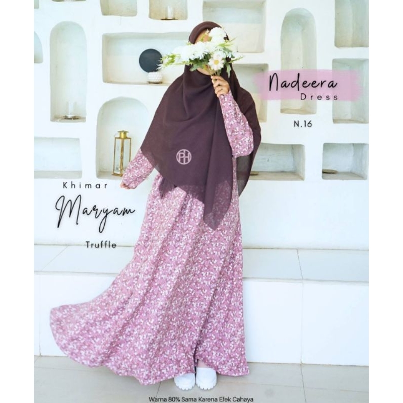 Gamis motif Gamis  Nadeera Pelangi hijab