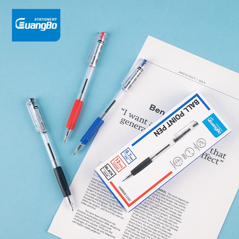 

GUANGBO BALLPOINT PEN HWB06123D HWB06123D SIZE : 0.7MM COLOR : BLACK BLUE