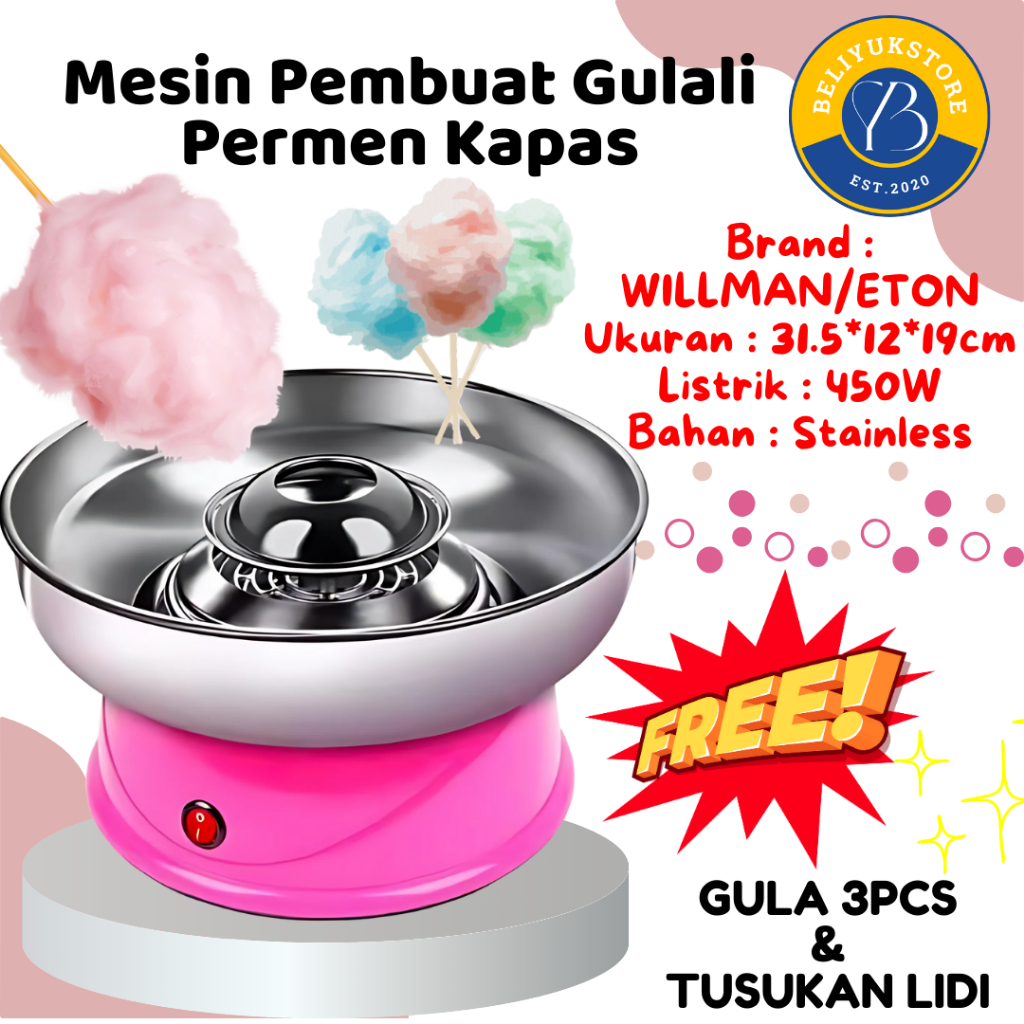 Mesin Gulali Cotton Candy Floss Free Gula / Mesin Gulali Permen Kapas / Mesin Permen Kapas Besar Sec