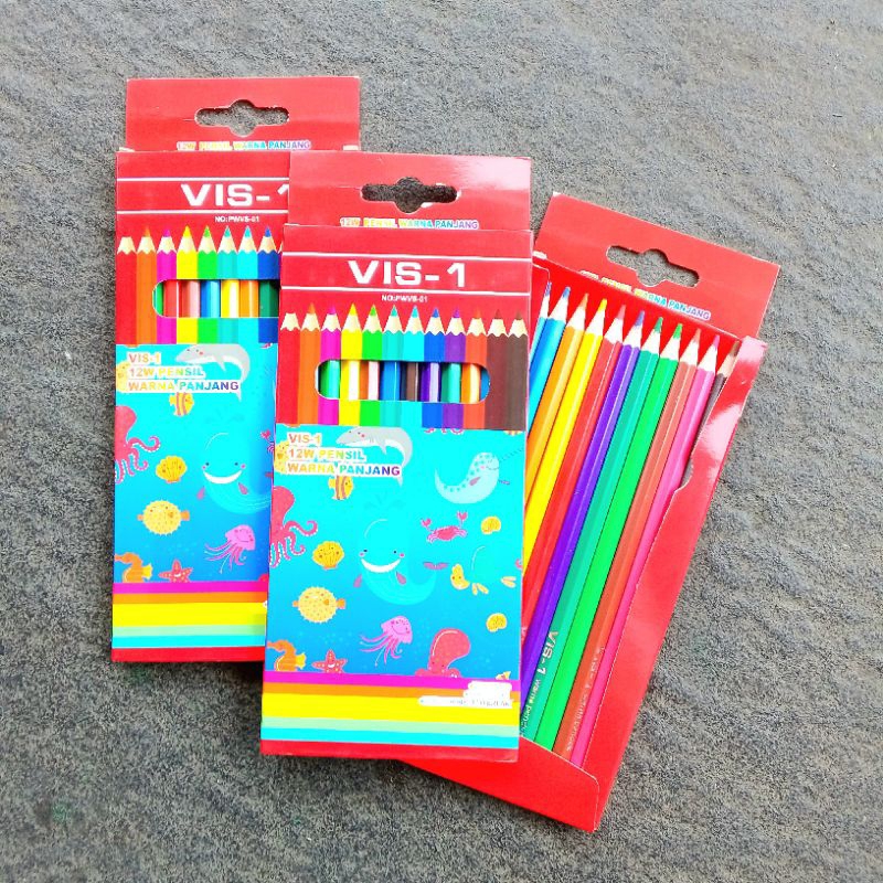 

Pensil Warna Colored Pencils VIS-1 12 Warna Panjang ( Set ) [ Original ]
