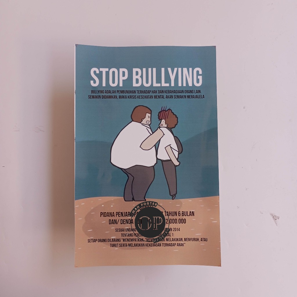 

Stiker Stop Bullying - Sanksi Melakukan Bullying - Stop Perundungan Disekolah
