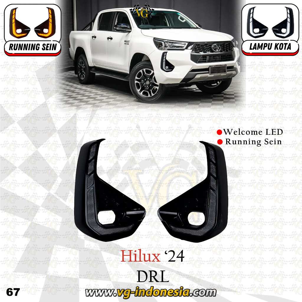 LAMPU DRL HILUX 2024 2025 RUNNING SEIN WELCOME LED