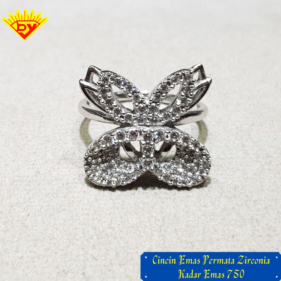 Cincin Emas Putih Kadar Emas 750