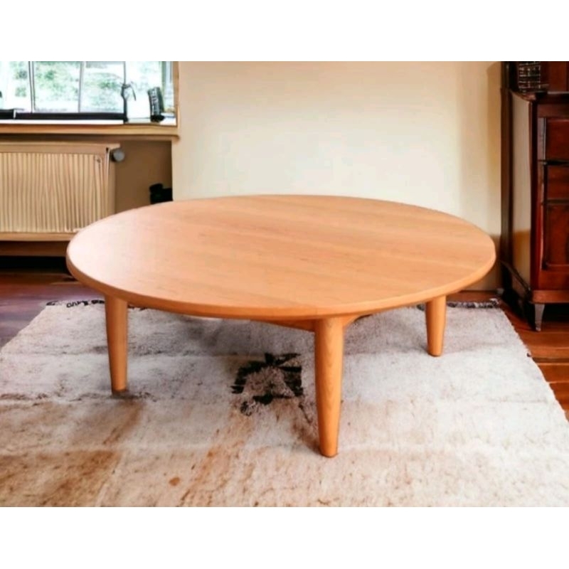 meja kayu meja bulat meja lesehan 100x30cm