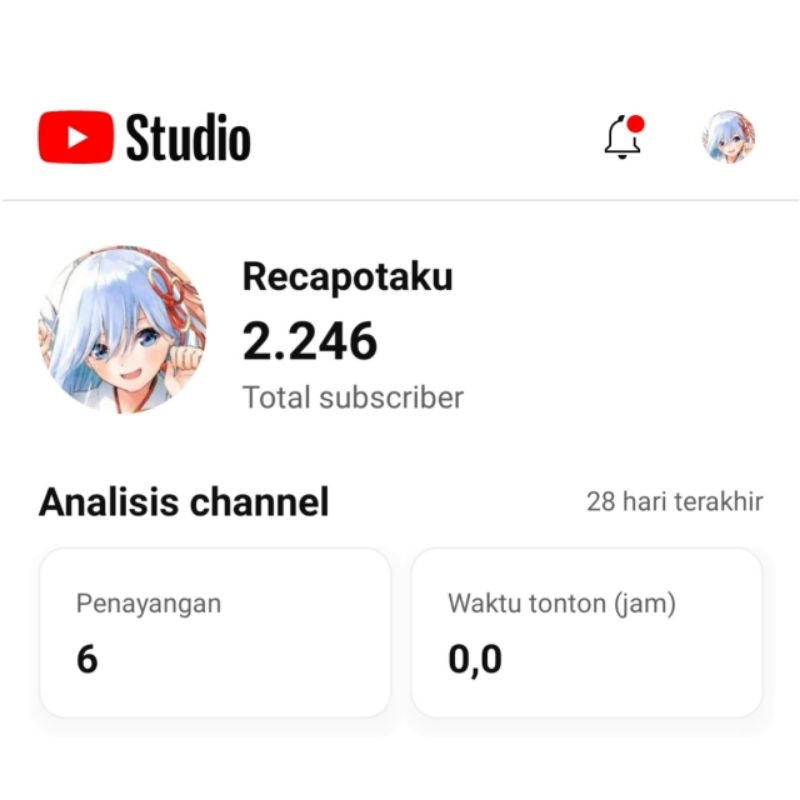 Akun youtube polosan 2246 subscriber