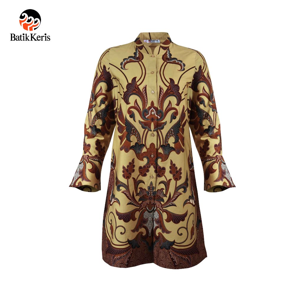 Batik Keris Tunik Batik Lengan Panjang Motif Keris Prabu Satya
