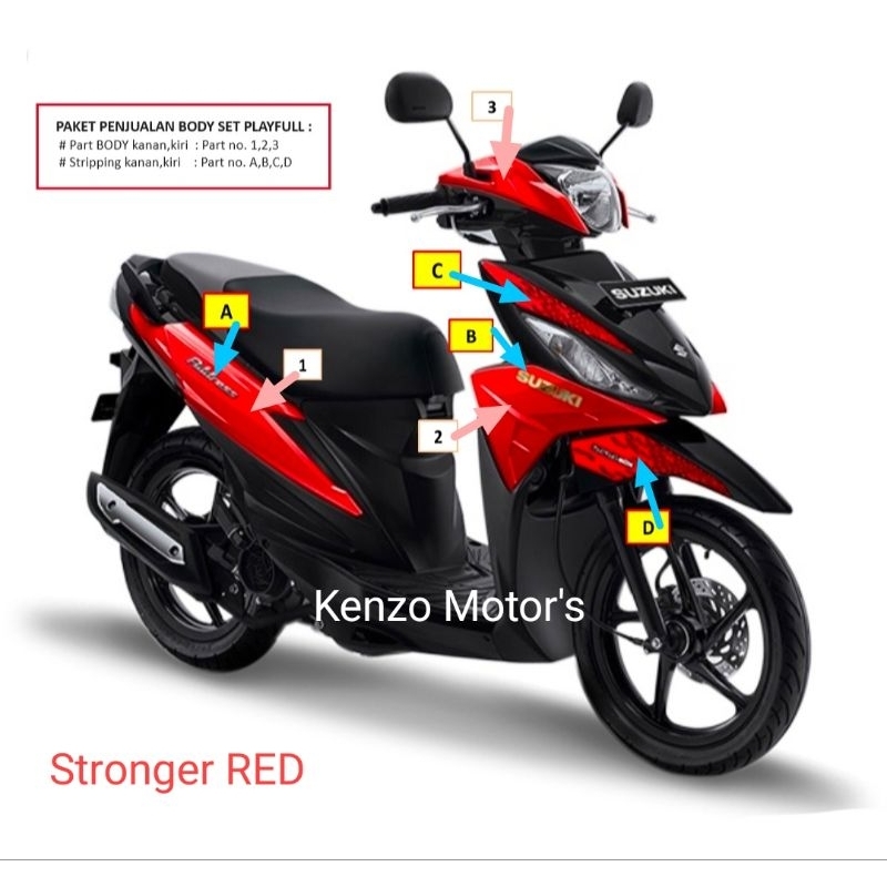 [990H0-40J50-YZE] NEW BODY SET ADDRESS PLAYFULL (STRONGER RED)_x000D_ - ADDRESS PLAYFULL