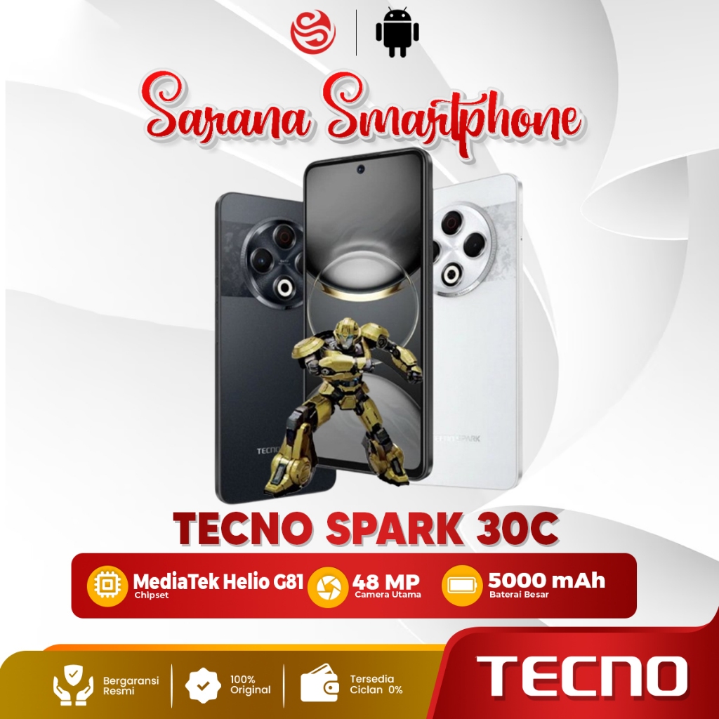 Tecno Spark 30C  6/28GB 8/256GB Hp Android Murah 1 Jutaan Bersegel Original Garansi Resmi