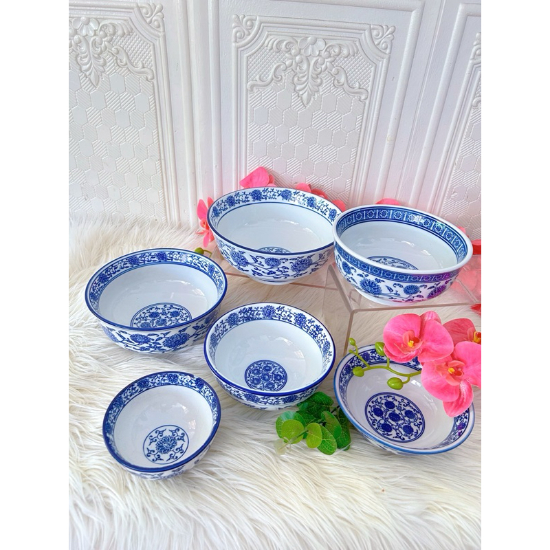 mangkok bakso/mangkok ramen /mangkok sayur/aneka mangkok keramik /mangkok biru putih(harga 1 an)