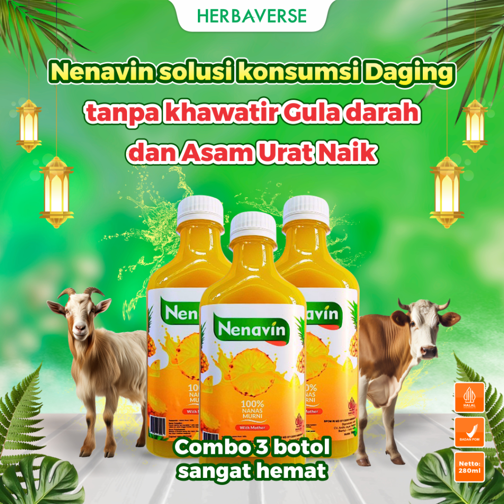 

NENAVIN Cuka Nanas Paket 3 Botol Ampuh Turunkan Gula Darah Diabetes