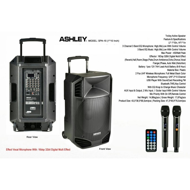 Speaker Portable  ASHLEY SPA 15 15 inch