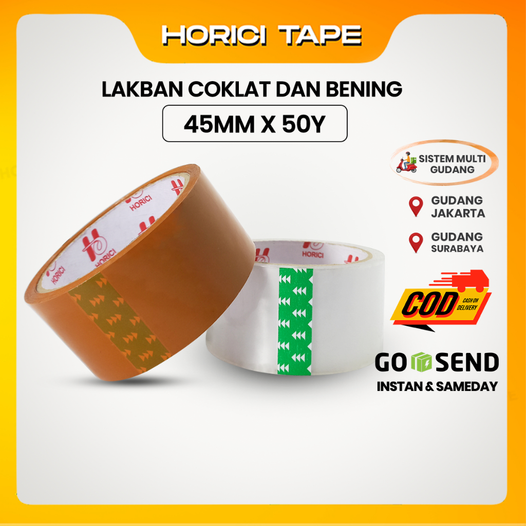 

HORICI Lakban Bening Clear & Coklat 45MM x 50Y