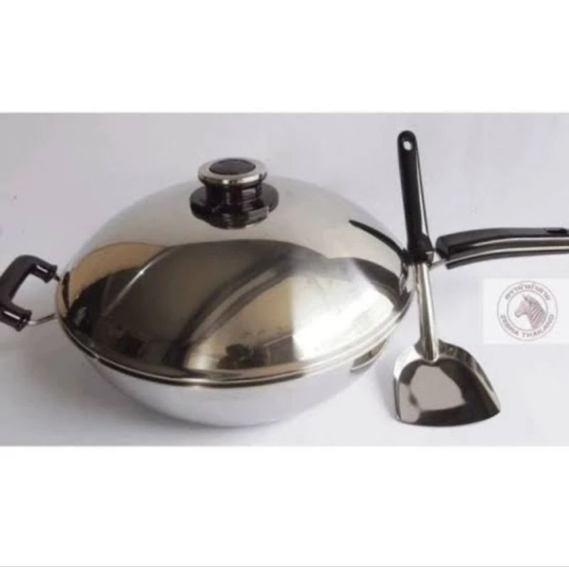 ZEBRA WAJAN 32CM 5PLY LONG + SHORT HANDLE WOK 176233