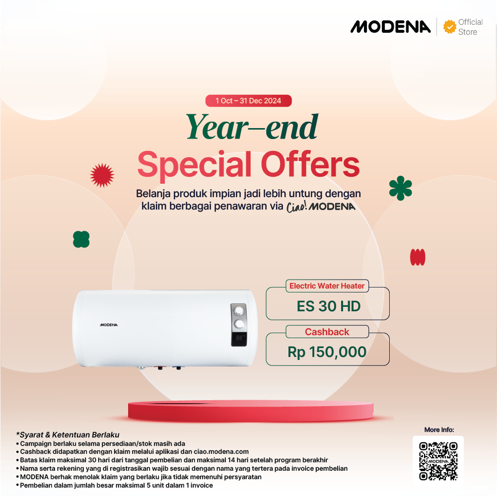 MODENA Electric Water Heater - ES 30HD (30 Liter)