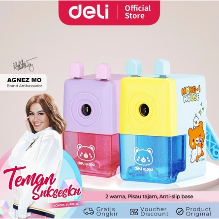 

Deli Rautan Putar Ekstra Tajam anti slip berdiri stabil di meja E0642 Rotary Pencil