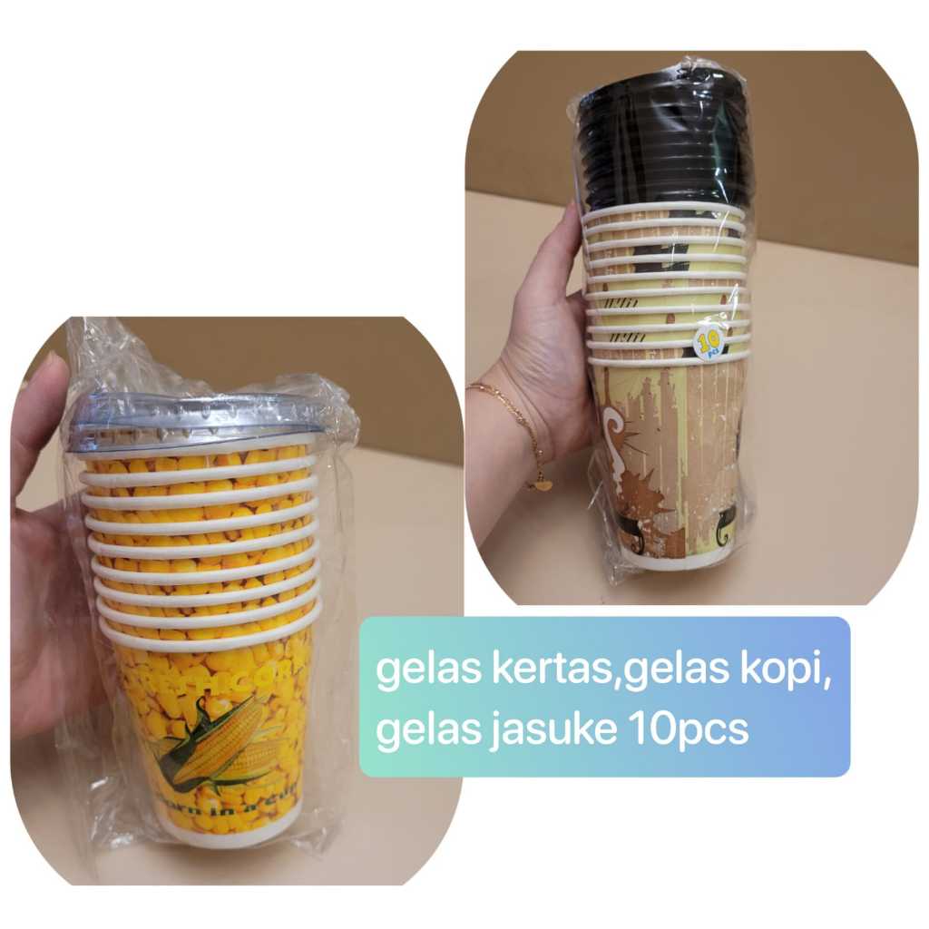 Paper Cup / gelas kertas, gelas kopi, gelas jasuke 10 pcs LP005/022