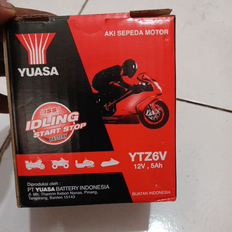 ACCU AKI BATTERY YUASA YTZ6S VARIO 125,150,160 PCX,BEAT ESP ISS,NMAX