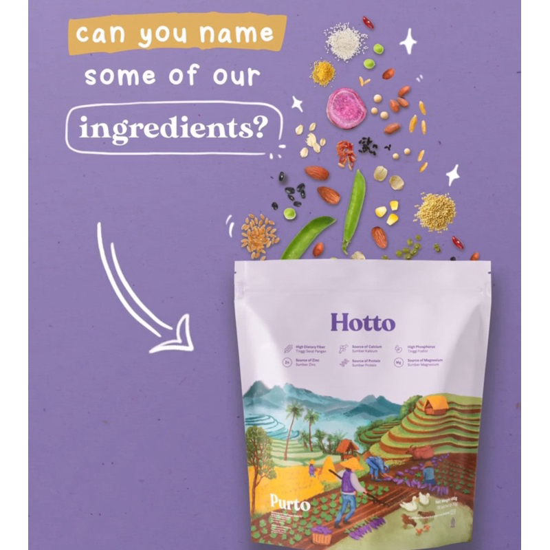 

( ready! ) hotto purto 100% original exp 2026 1 pouch 16 sachet multigrain oat