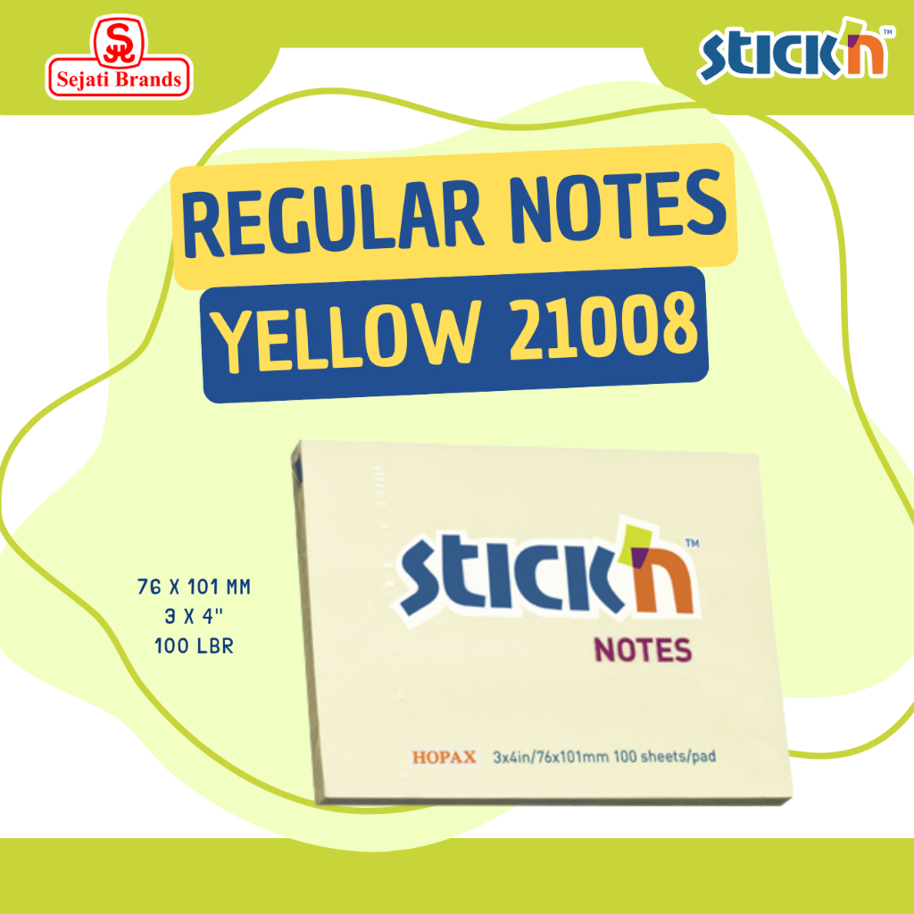 

Stick'n Regular Notes 21008 ( 3x4 ) Pastel Yellow / Memo Tempel