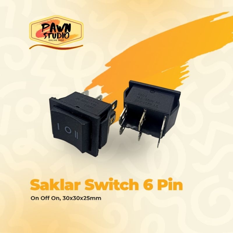 Saklar Switch 6Pin Hitam / Switch 6 Pin On Off On Hitam