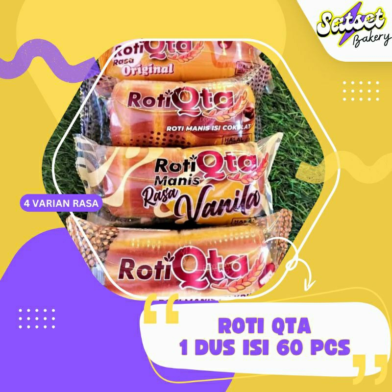 

(1 Dus/60 Pcs) ROTI QTA VARIAN RASA / ROTI MANIS LUMER QTA 1 KARTON ENAK MURAH