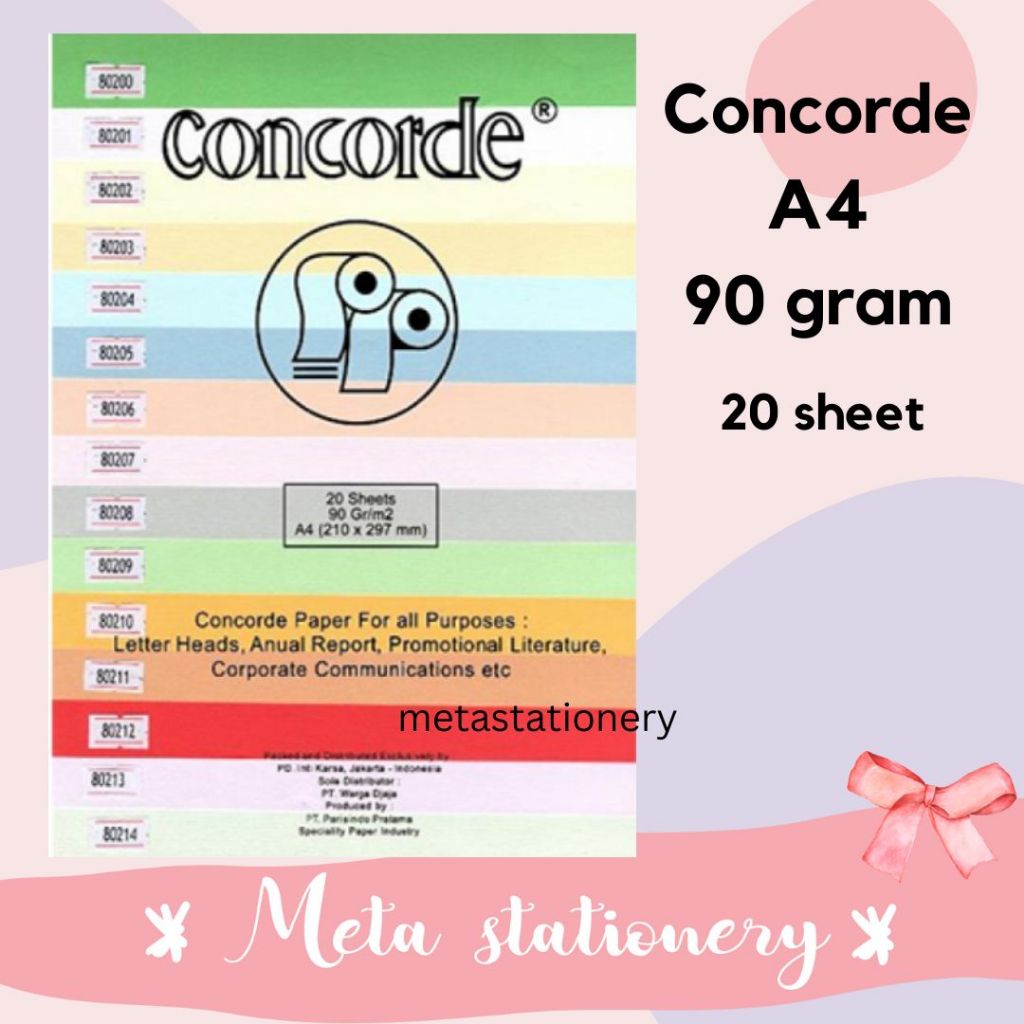 

Kertas Concorde / Concorde Paper 90gr A4 - Isi 20 Lembar