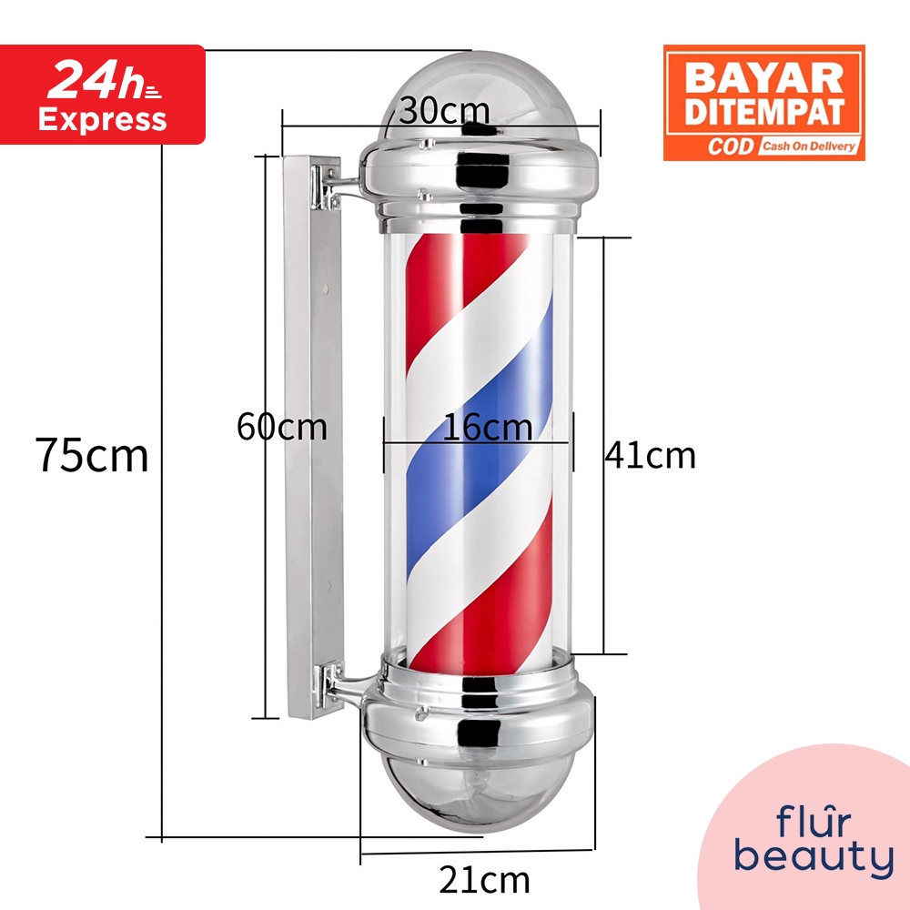Barber Pole Lampu Barber Tiang Pangkas Rambut Lampu Cukur Barber