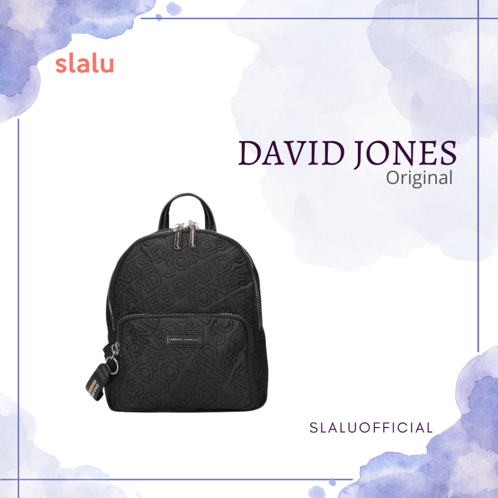 Tas Backpack Wanita Branded David Jones Crivel – Ransel Fashion Fabric Muat 8.5 Inch Casual Elegan –